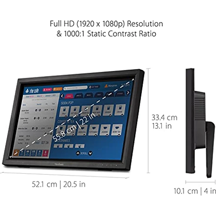 VIEWSONIC TD2223 - 21,5 Zoll, Full HD (1920 x 1080 Pixel), TN, 75 Hz, 5 ms, 250 cd/m² (TD2223) – Bild 6