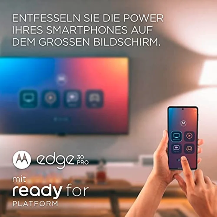 Motorola edge30 pro Smartphone (6,7"-FHD+-Display, 50-MP-Kamera, 12/256 GB, 4800 mAh, Android 12), Cosmos Blue, inkl. Schutzcover + KFZ-Adapter  – Bild 4