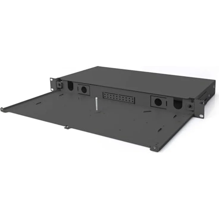 DIGITUS LWL Spleißbox - Glasfaser Patch-Panel - 19-Zoll 1HE - Schnellverschluss-System - Schwarz – Bild 4