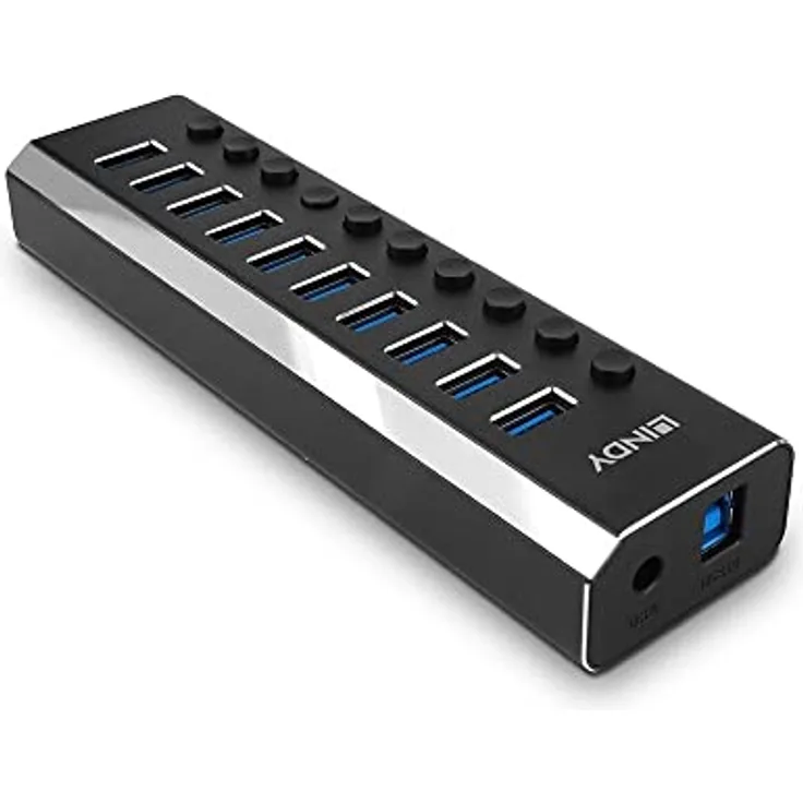 Lindy 10 Port USB 3.0 Hub mit EIN-/Aus-Schaltern