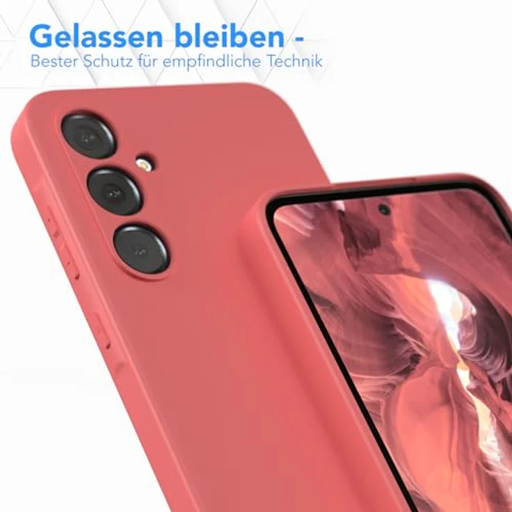 EAZY CASE Silikonhülle für Samsung Galaxy A55, stoßfest, dünn, mit Kameraschutz, TPU Phone Bumper, hellrot – Bild 4
