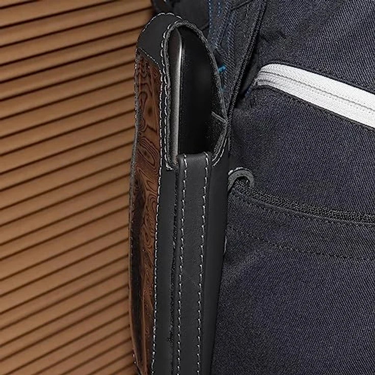 JT Berlin Turnline Ledertasche für das CAT B40 Gürtel-Tasche [Telefontasche aus Echtleder, 8-Stufen drehbarer Gürtelclip, Handmade in Europe] - schwarz – Bild 5