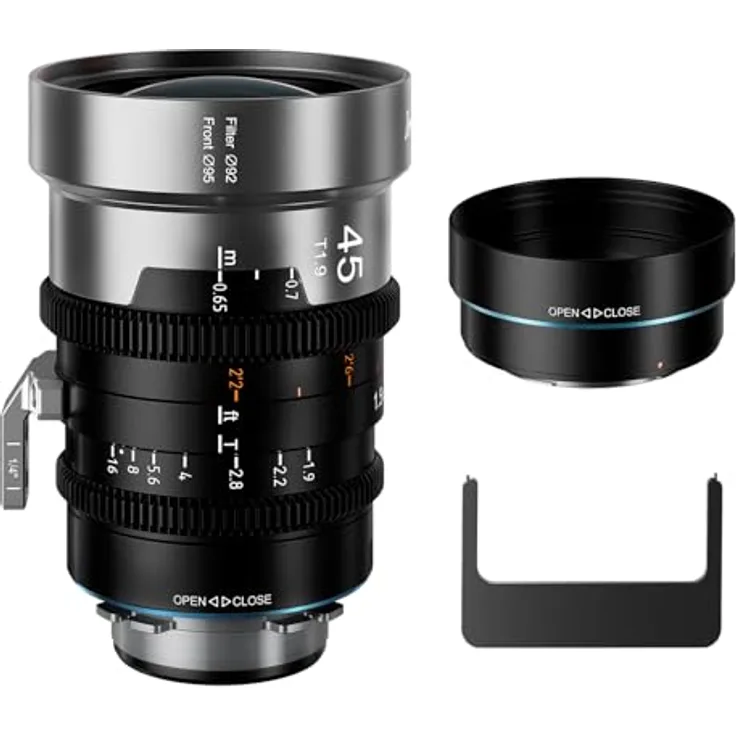 SIRUI IronStar T1.9 1.5X Anamorphotisches Cine-Objektiv, 45mm PL-Mount mit EF-Mount Adapter, hohe Lichtstärke T1.9 und Blue Flare