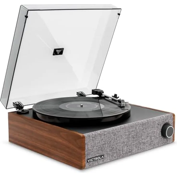 Victrola Eastwood LP, Bluetooth-Plattenspieler mit Audio Technica AT-3600L MM-Kartusche, 3-Gang, rutschfestem Lautsprechersystem und RCA-Ausgang