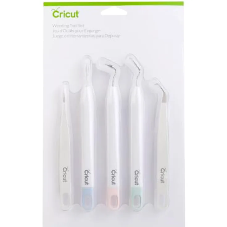 Cricut Grundlegender Entgitterwerkzeugsatz, 5-teiliges Set mit speziellen Werkzeugen für präzises Entgittern, weiß