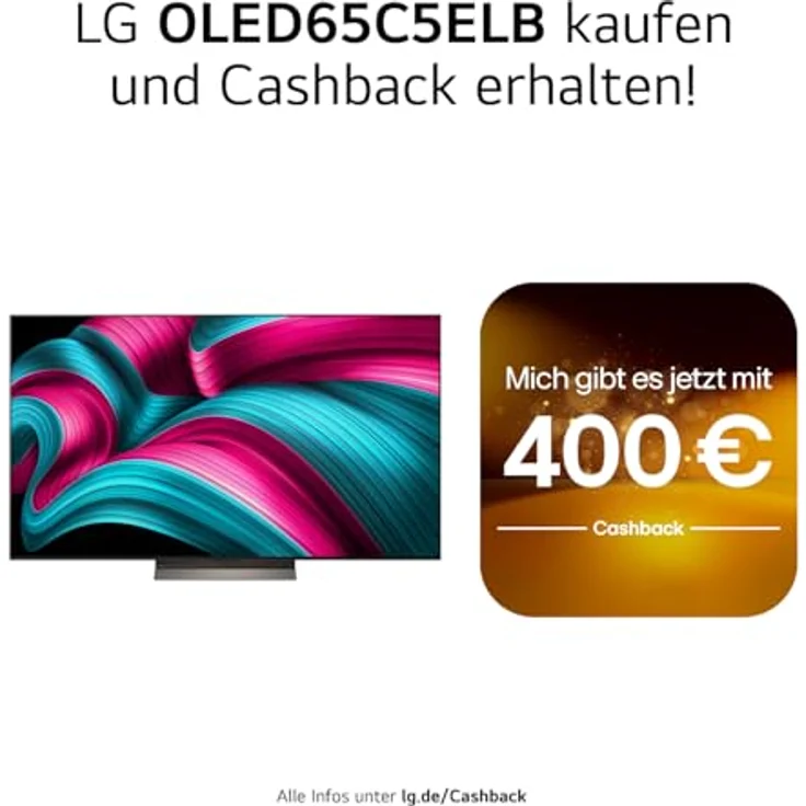 LG OLED65C5ELB, 65 Zoll 4K OLED evo AI TV mit α9 Gen8 4K AI Prozessor, webOS 25 und 120Hz (VRR bis zu 144Hz) – Bild 2