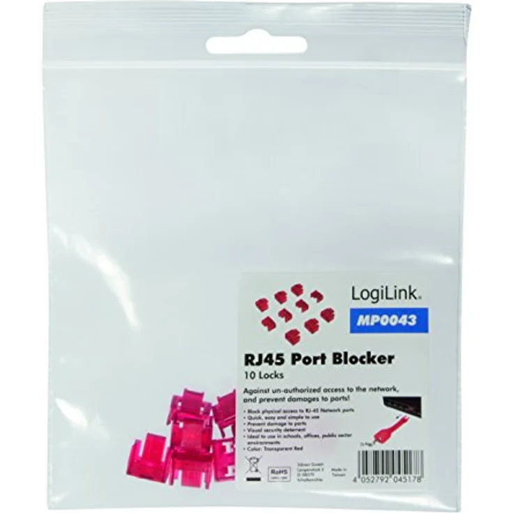 LogiLink RJ45-Port 10x Schlösser Nachrüstpack rot – Bild 4