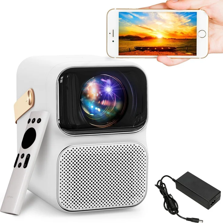 Wanbo T6 Max, Full HD Beamer mit 650 lm, 1.5 - 3:1, WiFi, Bluetooth, Android 9.0, Weiss und Schwarz