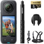 Insta360 X4 Fahrrad-Bundle – wasserdichte 8K 360°-Action-Cam, 4K Weitwinkelvideos, Unsichtbarer Selfie-Stick Effekt, Abnehmbarer Linsenschutz, 135 min Akkulaufzeit, KI-Bearbeitung, Stabilisierung