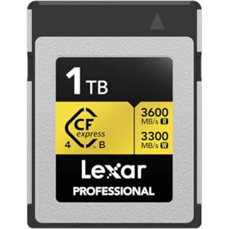 Lexar CFExpress Professional Type B 4.0 Gold, 1 TB Speicherkarte mit 3600 MB/s Lesegeschwindigkeit und 3300 MB/s Schreibgeschwindigkeit