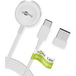 goobay Apple Watch Ladekabel USB C 1m / Apple Watch Ultra 2 Ladegerät/Magnet Ladekabel ab Series 2 / Ladestation mit Überladungsschutz, inkl. USB-A Adapter - Effizientes Laden mit induktiver Technologie