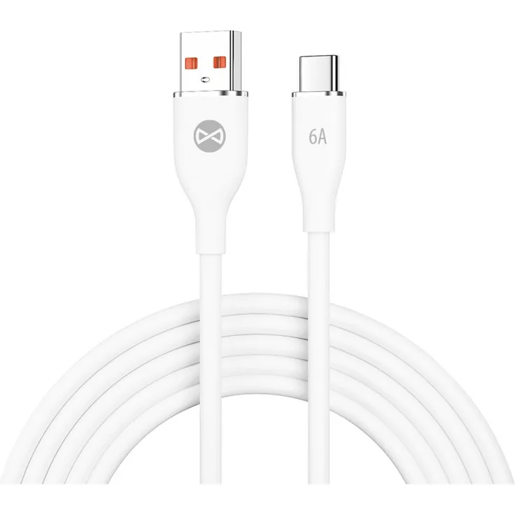Forever USB-Datenkabel USB-C, 1,0 m, 6A, Schnellladung, Weiß