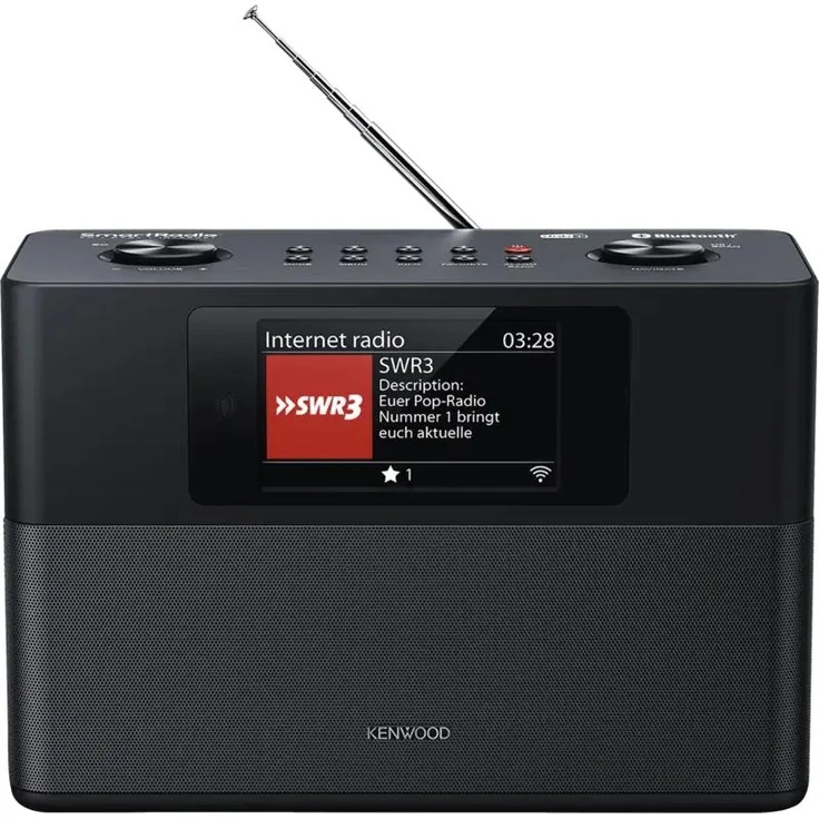 Kenwood CR-ST200S-B, Internetradio mit DAB+, FM, Bluetooth und WLAN, Schwarz, 4,3 Zoll Farbdisplay, 20 Sender-Voreinstellungen, Spotify Connect