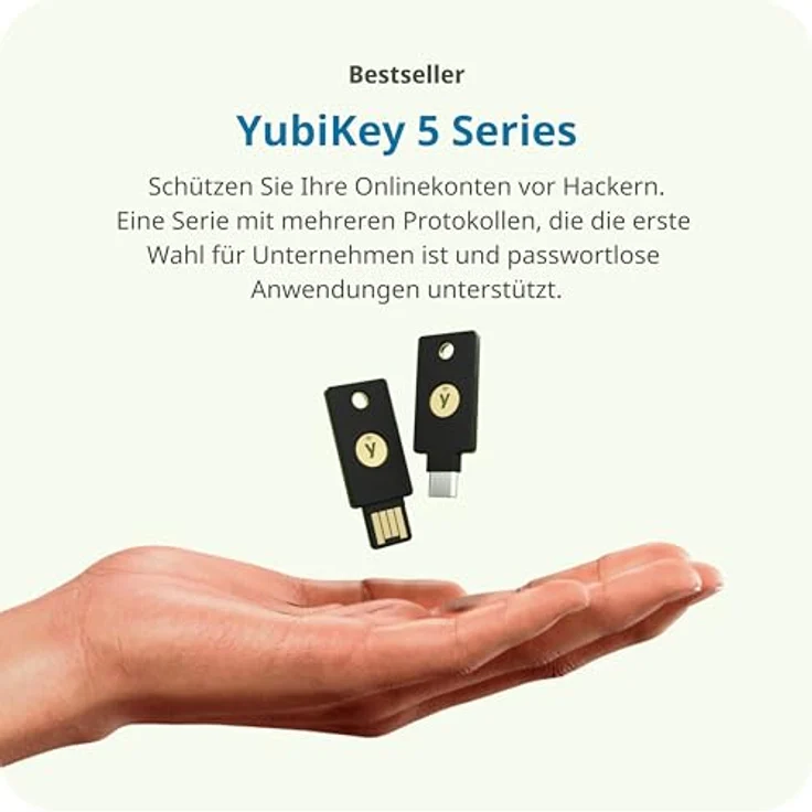 Yubico YubiKey 5 NFC, Sicherheitsschlüssel mit USB-A Anschluss, robust und langlebig – Bild 4
