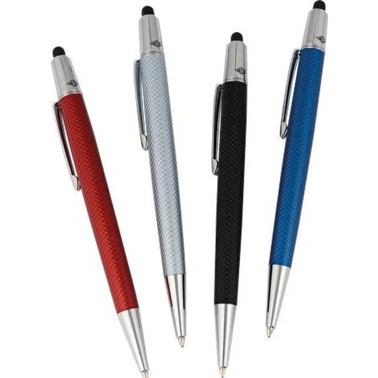 Wedo Touch Pen Newbie 2in1, Stylus mit Gummispitze und Parker-Grossraummine, Mehrfarbig (Braun, Gold, Orange, Blau)