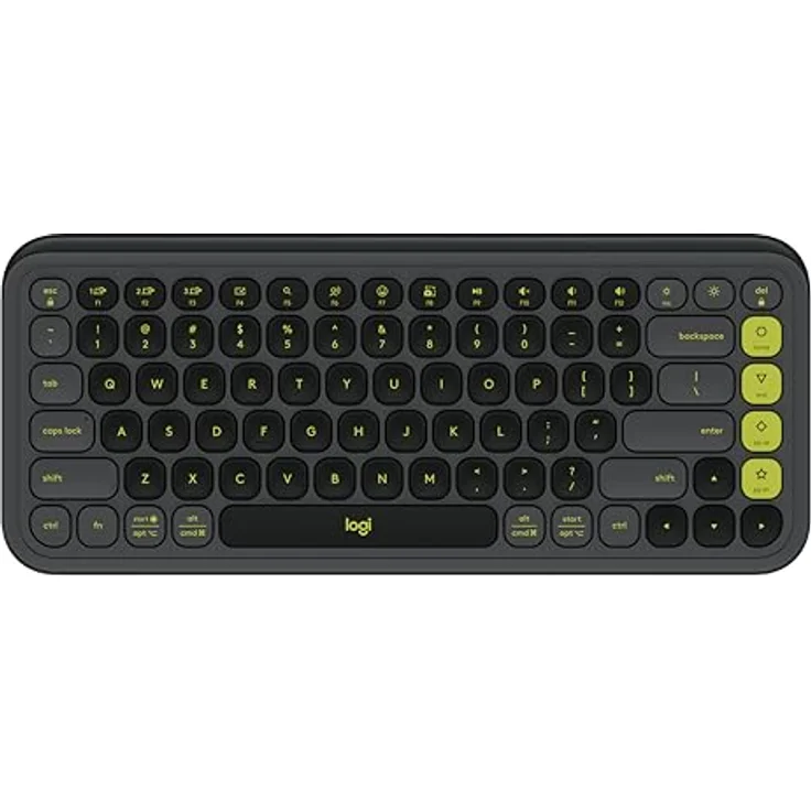 Logitech POP ICON Keys kabellose Bluetooth-Tastatur, Komfortables Tippen, programmierbare Tasten, Easy-Switch zwischen bis zu 3 Geräten - Grafit, AZERTY