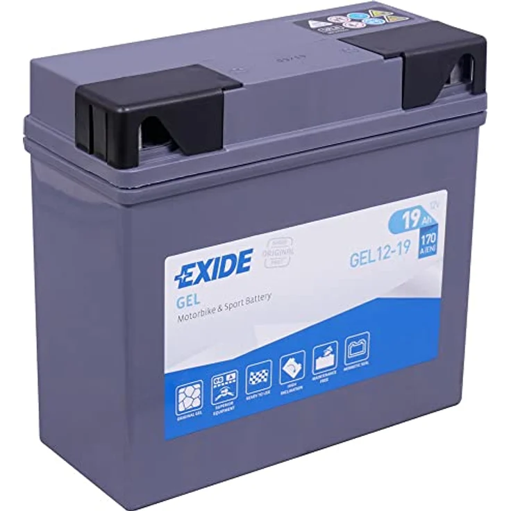 Exide Bike GEL Motorradbatterie G19 12V 19Ah, wartungsfrei und vibrationsbeständig – Bild 1