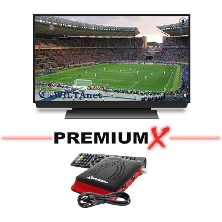 Premium X Satelliten-Komplettanlage 4 Teilnehmer 60cm Antenne Hellgrau Quad LNB 50m Kabel 4x HD TV SAT-Receiver HDMI-Kabel – Bild 2