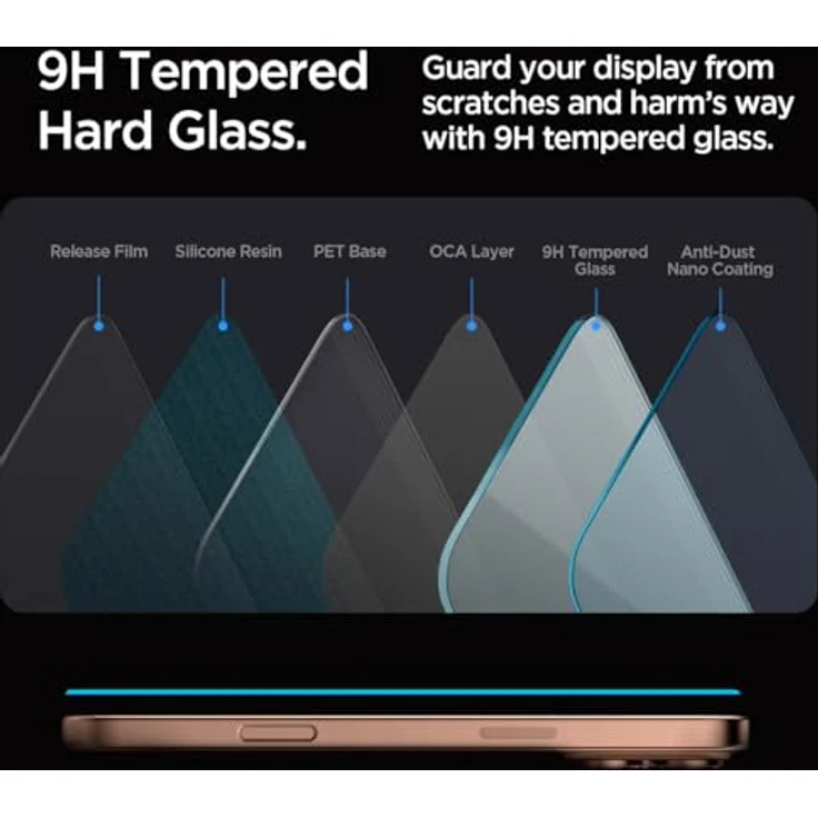 Spigen Glas.tR EZ Fit Schutzfolie kompatibel mit iPhone 16 Pro Max, 2 Stück, Kratzfest, 9H Härte Folie, transparent – Bild 5