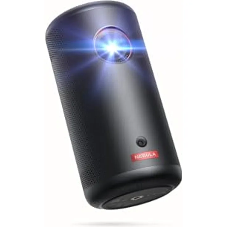 NEBULA Capsule3 Mini Beamer, Smart Projektor, 1080p, WLAN, 200 ANSI-Lumen, Tragbarer Beamer mit GTV, Netflix Vorinstalliert, Dolby Digital, 120-Zoll Bild, integrierter Akku, 2,5 Stunden Spielzeit