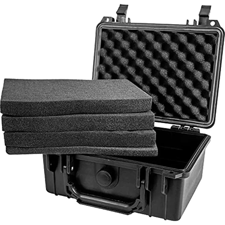 HMF ODK100 Outdoor-Fotokoffer, Transportkoffer mit Rasterschaumstoff | Wasserdicht und staubdicht (IP67), 23 x 19 x 11 cm – Bild 3