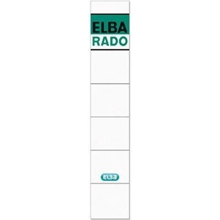 ELBA Ordnerrückenetikett schmal/kurz 34 x 190 mm (B x H) ohne Griffloch weiß 10 Etik./Pack. – Bild 1