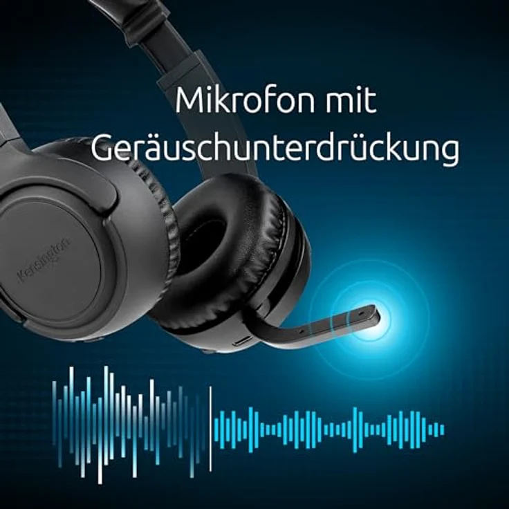 Kensington H1050 EQ Wireless Bluetooth 5.4 Headset, Noise Cancelling Mikrofon, Multipoint Verbindung, 40 Stunden Akkulaufzeit, kompatibel mit Windows, Mac, PC, Microsoft Teams, Zoom – Bild 2