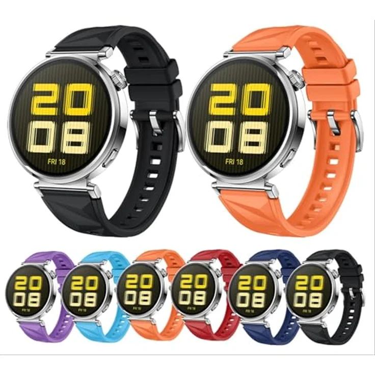 GIOPUEY Armband für Huawei Watch GT 6/GT 5 41mm/5 Pro 42mm, Weiches silikon Armband [Verschleißfest] [Atmungsaktiv] - Light Blue – Bild 5