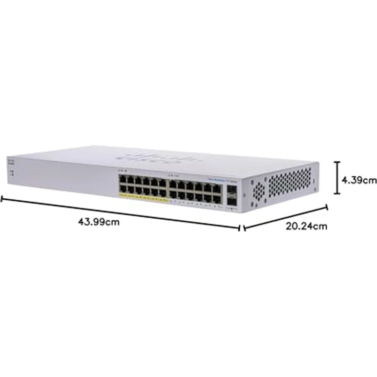Cisco Business CBS110-24PP-D Switch, 24-Port Gigabit mit partiell PoE, 2 x 1G SFP Shared, Plug-and-Play, limitierter lebenslanger Schutz – Bild 3