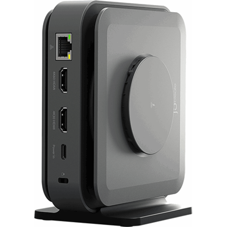 j5create J5 USB-C DOCK DUAL 4K HDMI, Laptop-Dockingstation mit 2x 4K@60Hz HDMI, 140W GaN PD3.1, Gigabit-Ethernet und Wireless-Ladegerät