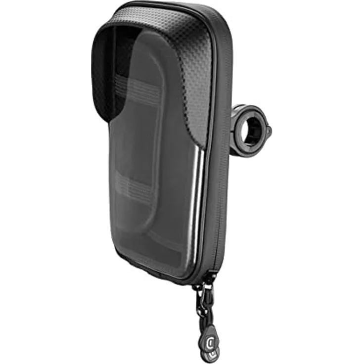 cellularline | Rider Shield - Universal | Runder Lenker, wasserdichter Smartphone-Halter für Motorräder und Fahrräder – Sonnenblende – 360-Grad-Drehung