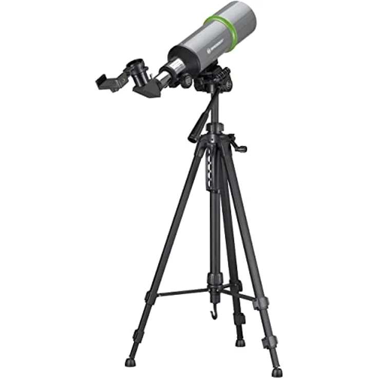Bresser Teleskop für Erwachsene NightExplorer Reiseteleskop mit 80-mm-Öffnung, 400-mm-Brennweite inklusive azimutaler Montierung, Stativ, Rucksack, Zubehör – Bild 2