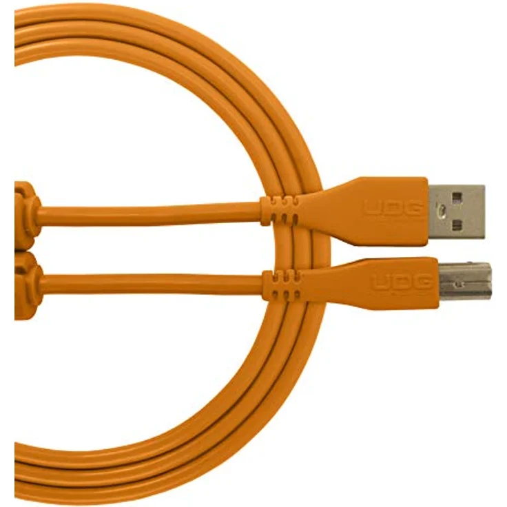 UDG Kabel USB 2.0 (A-B), gerade, Orange, 1 m – Audio optimiertes UDG Ultimate Audiokabel für DJs und Produzente, um ihre Leistung zu maximieren – Bild 1
