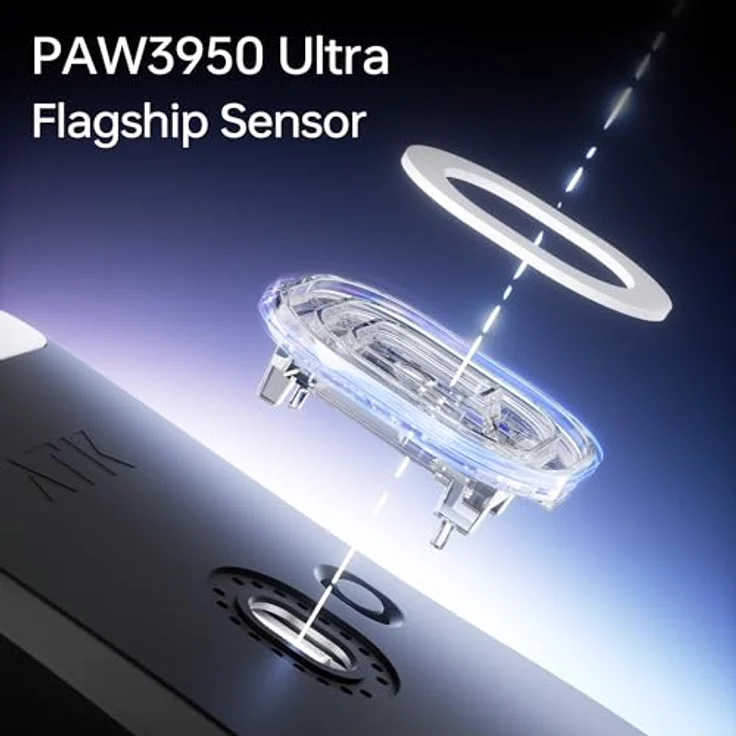 ATK Blazing Sky F1 V2 Kabellose Gaming-Maus, 39 g, PAW3950 Ultra-Sensor, Dual 8K, 250H Akku (Ultimate, Schwarz) – Bild 5