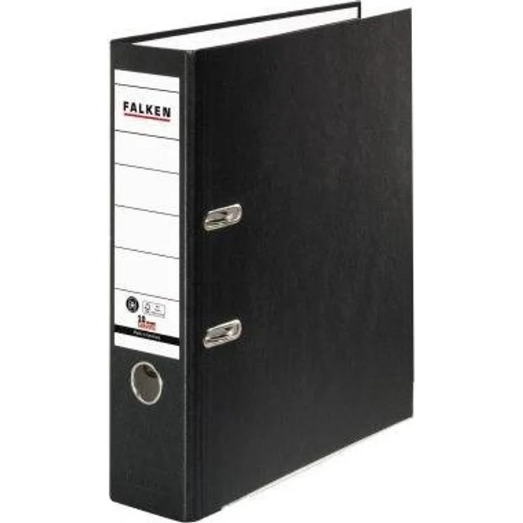 Falken Aktenordner Recycolor 80 mm DIN A4, Kraftpapier schwarz – Bild 1