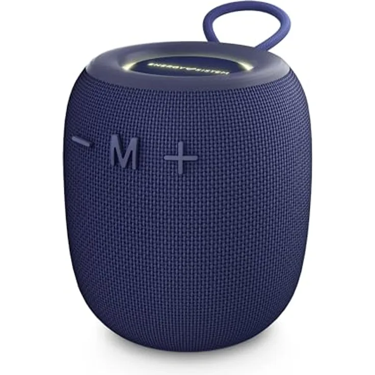 Energy Sistem Bloom Bluetooth-Lautsprecher (18 Stunden Akkulaufzeit, IPX6, True Wireless, 100% recycelter Kunststoff, LED-Leuchten) Navy