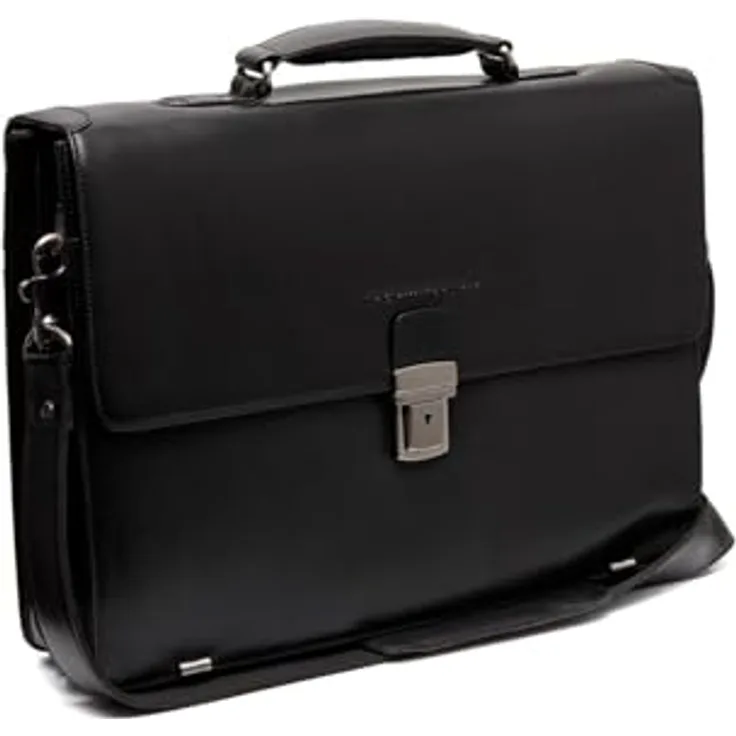 The Chesterfield Brand Salvatore Aktentasche, Leder Messenger mit Laptopfach für Geräte bis 43 cm, Schwarz