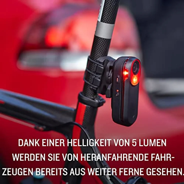 Garmin Varia RCT716 - Radar mit integrierter Dashcam zur Aufzeichnung und Speicherung von Ereignissen. Warnt vor heranfahrenden Fahrzeugen; STVZO Rücklicht mit 5 Lumen, inkl. 16 GB SD-Speicherkarte – Bild 5