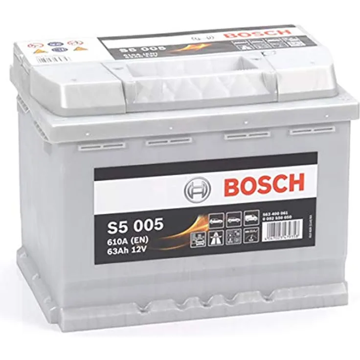 Bosch S5 005 Autobatterie 12V 63Ah 600A, wartungsfrei mit PowerFrame®-Technologie