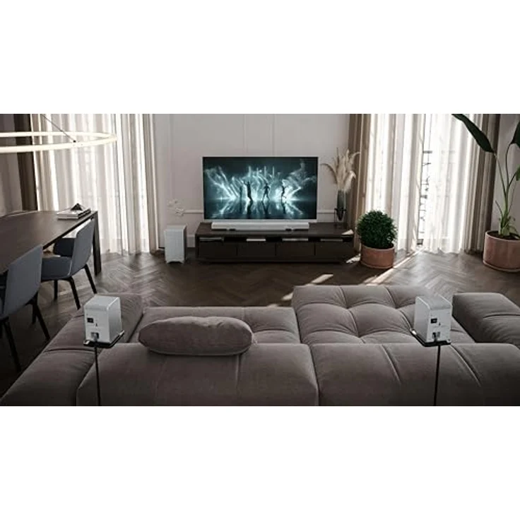 Sharp HT-SPR52021(SL) Kabellose hintere Surround-Lautsprecher, 200W Leistung, Dolby Atmos® / DTS:X® kompatibel, silber – Bild 9