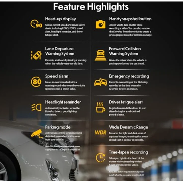 Transcend DrivePro 550 Dashcam, 2K Ultra HD, 128GB MicroSD, Schwarz, mit GPS und WLAN – Bild 11