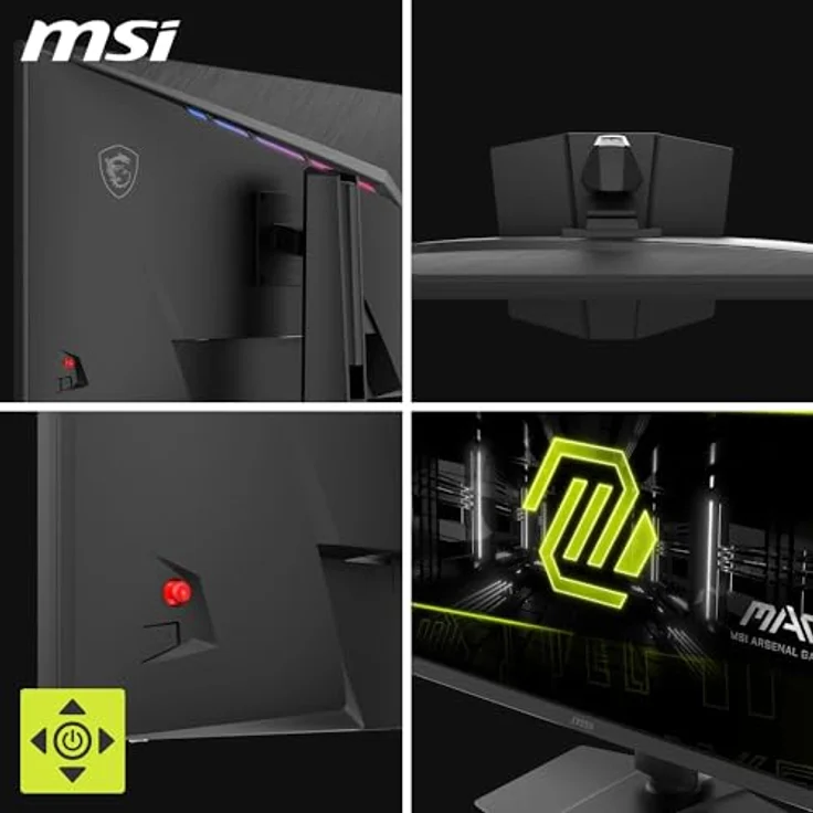 MSI MAG 322URDF E16, 32-Zoll Gaming-Monitor, 4K UHD, 0,5ms Reaktionszeit, Rapid IPS, DisplayHDR 400, HDMI 2.1, Schwarz – Bild 5