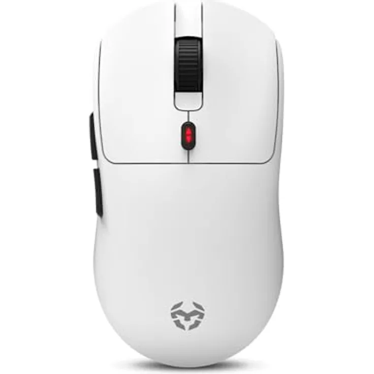 KROM KLEVER White - Ultraleichte kabellose Gaming-Maus, optischer Präzisionssensor Pixart PMW 3325, 6 DPI-Stufen bis zu 10000, 55g, Weiß.