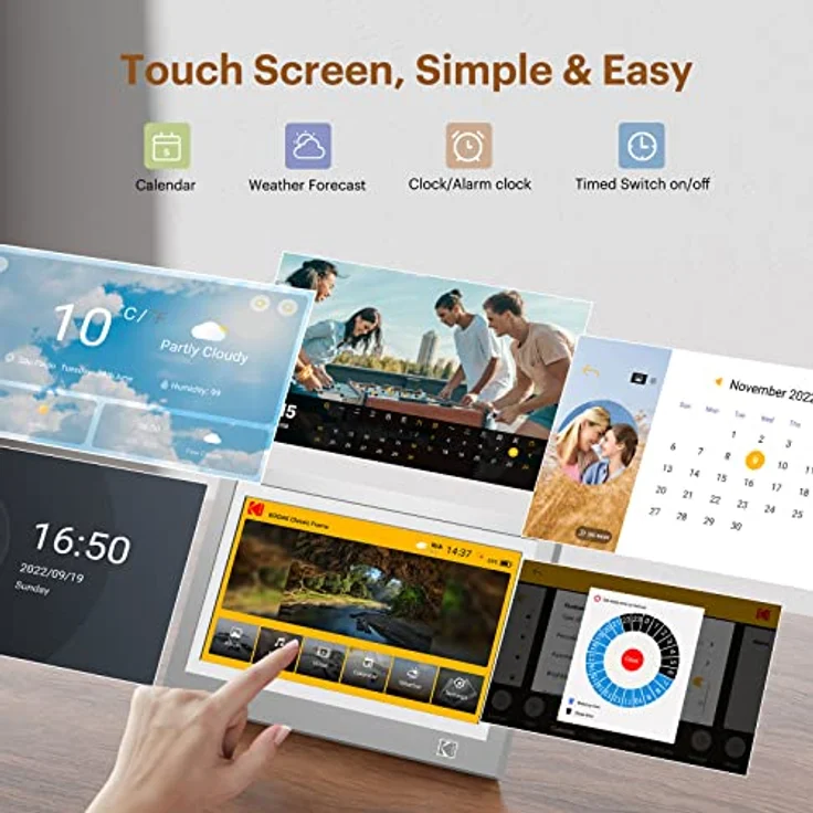 KODAK Digitaler WLAN-Bilderrahmen KPF-11.6, 29,5 cm (11,6 Zoll) HD-Touchscreen, 1366 x 768, 32 GB Speicher, App-Funktion für Foto- und Video-Sharing – Bild 4