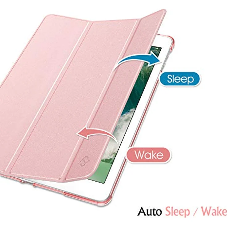 Fintie Hülle für iPad 9.7 Zoll 2018/2017 - Ultradünn Schutzhülle mit transparenter Rückseite Abdeckung Cover mit Auto Schlaf/Wach für 9.7" iPad 6. Generation / 5. Generation, Roségold – Bild 2