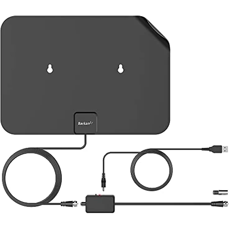 Barkan DVB-T2 Antenne, 96Km Reichweite Digitale TV-Antenne & Digitale Zimmerantenne für 1080P 4K, Antenne mit Verstärker, USB Strom, HDTV, DVBT