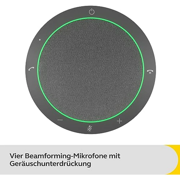 Jabra Speak2 40 tragbare Freisprechlösung, 4 Mikrofone mit Geräuschunterdrückung, 50 mm Breitband-Lautsprecher, Breitband-Audio, mit USB-A und USB-C, für Zoom und Google Meet zertifiziert, Dunkelgrau – Bild 4