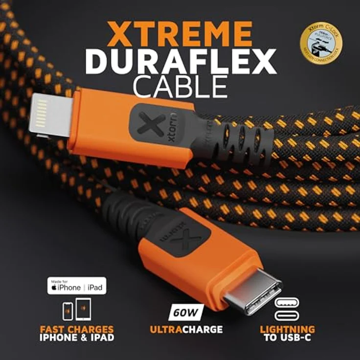 Xtorm Xtremes USB-C zu Lightning Kabel, 1,5 Meter, flexibles und langlebiges Design mit Xtorm C-Lock und xFlex-Technologie – Bild 2