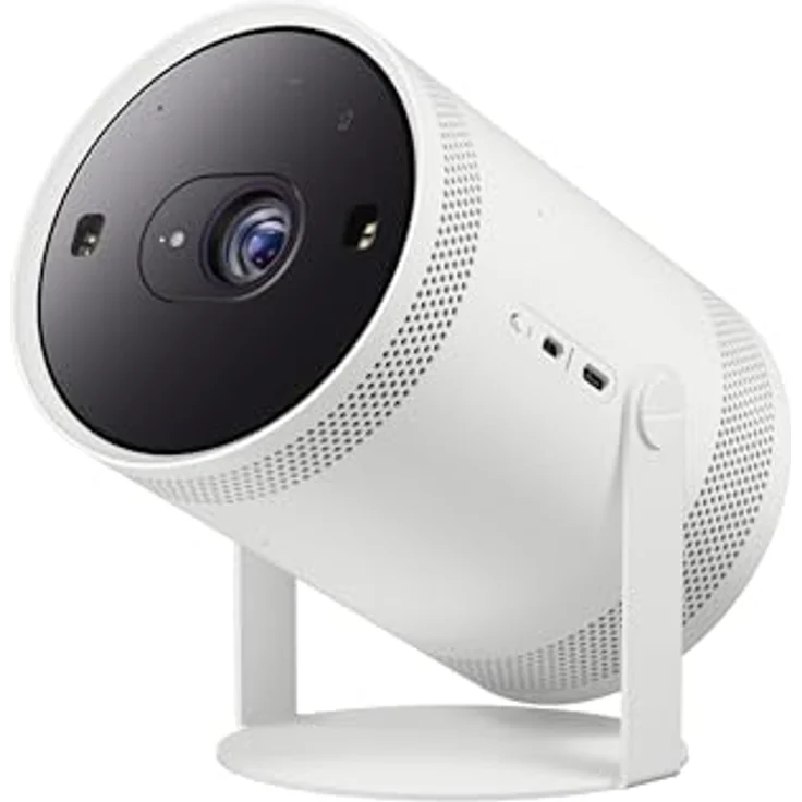 Samsung The Freestyle 2nd Generation, tragbarer Full HD Beamer mit 230 lm, 360-Grad-Sound, Weiss – Bild 1
