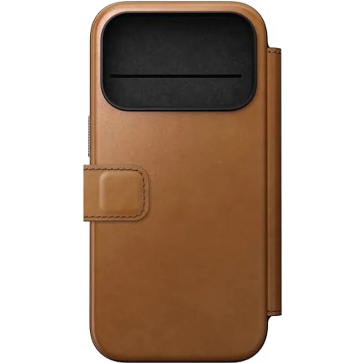 NOMAD Modern Leather Folio für iPhone 17 Pro, MagSafe-kompatible Schutzhülle aus Polycarbonat und Echtleder mit drei Kartenfächern, Farbe: English Tan – Bild 3